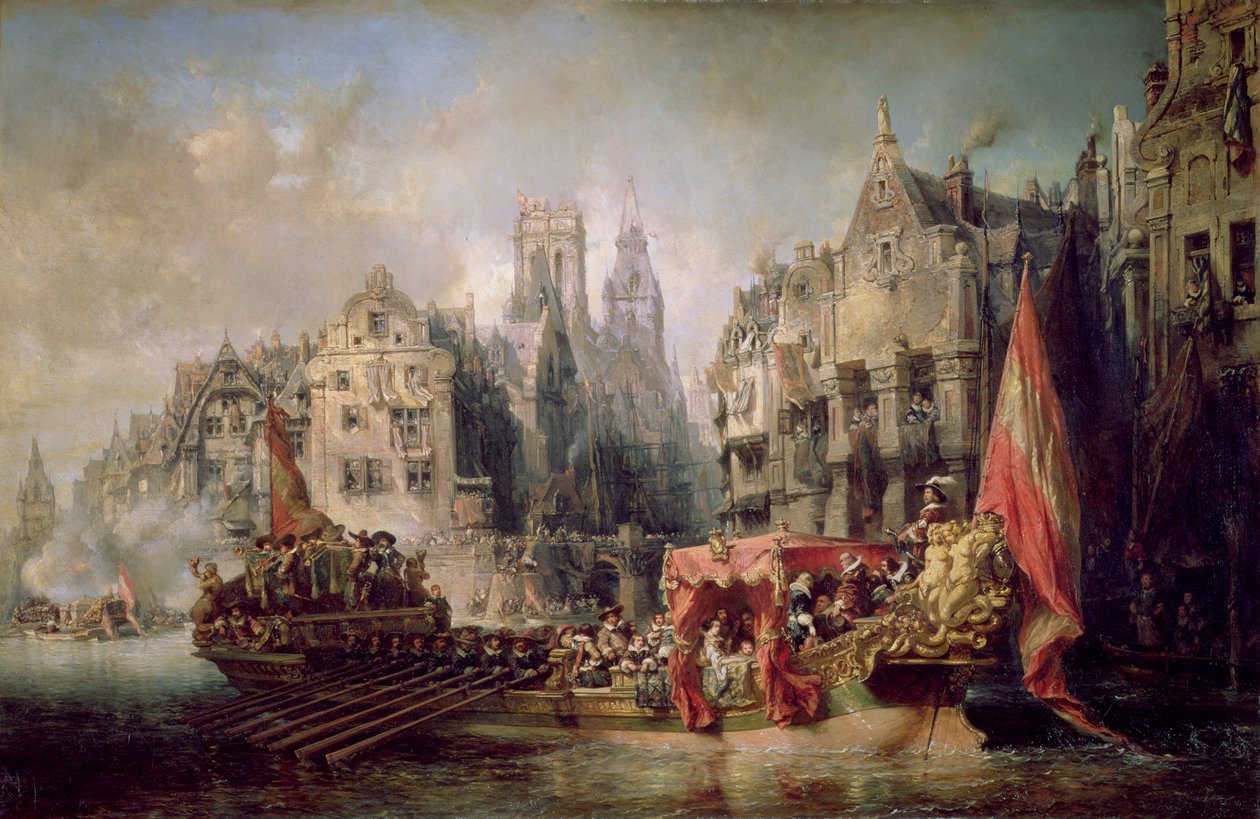 Fernando Alvarez de Toledo, hertig av Alba (1508-82) ankomst till Rotterdam 1567, 1844 av Eugene Isabey