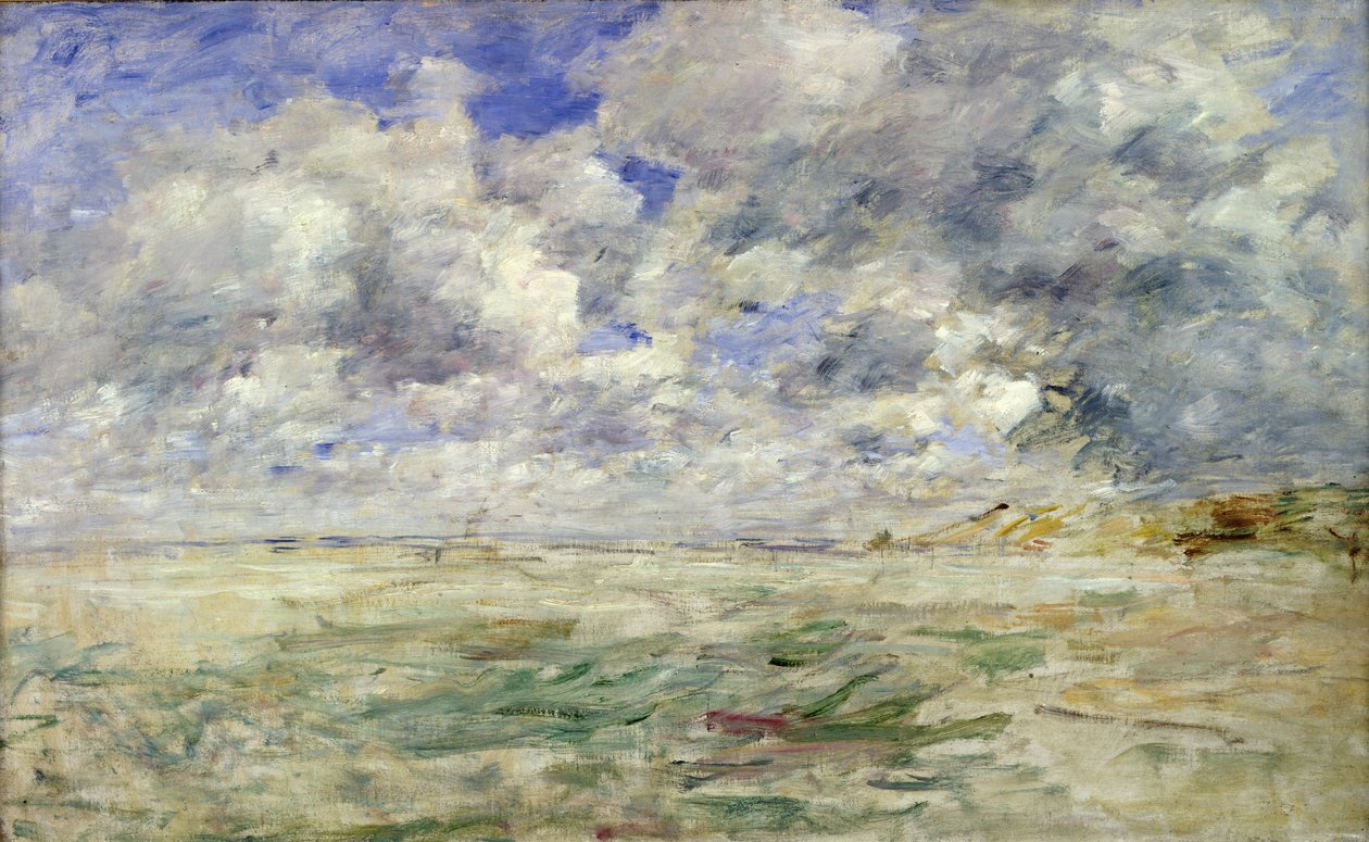 Stormig himmel ovanför stranden i Trouville, c.1894-97 av Eugene Louis Boudin