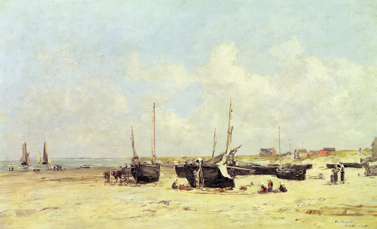 Stranden vid lågvatten, Berck, 1890-97 av Eugene Louis Boudin