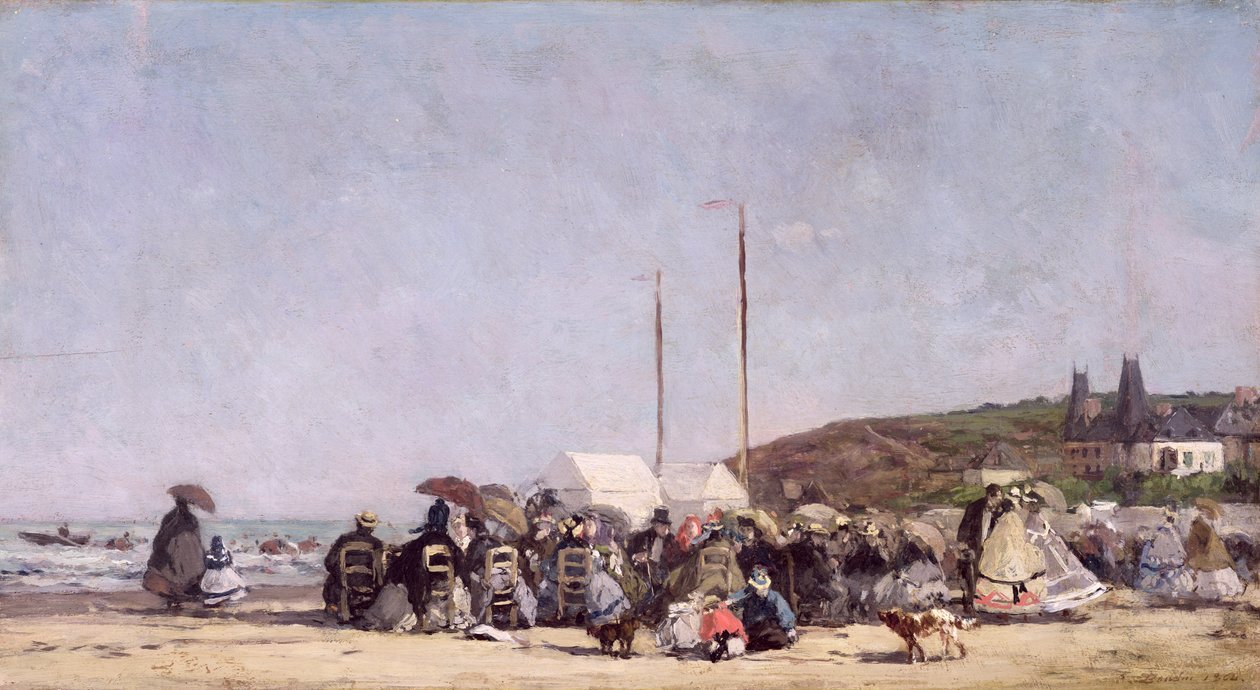 Stranden vid Trouville, 1864 av Eugene Louis Boudin
