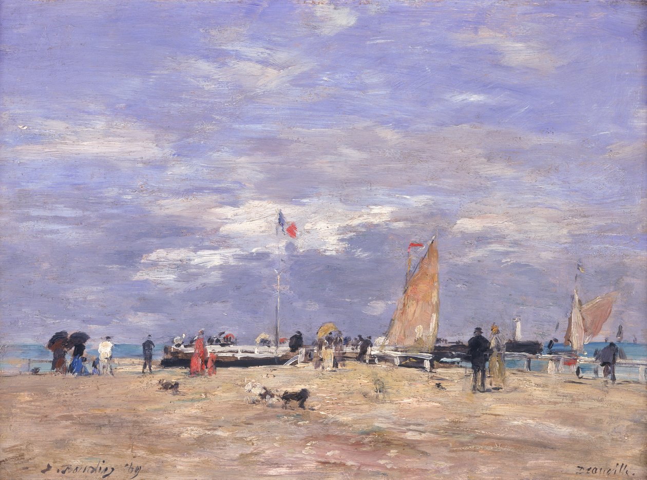 Kajen i Deauville, 1869 av Eugene Louis Boudin