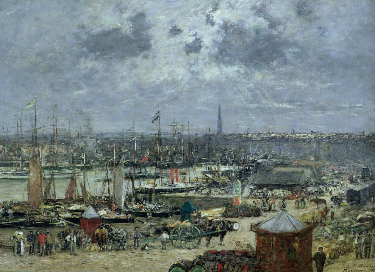Hamnen i Bordeaux, 1874 av Eugene Louis Boudin