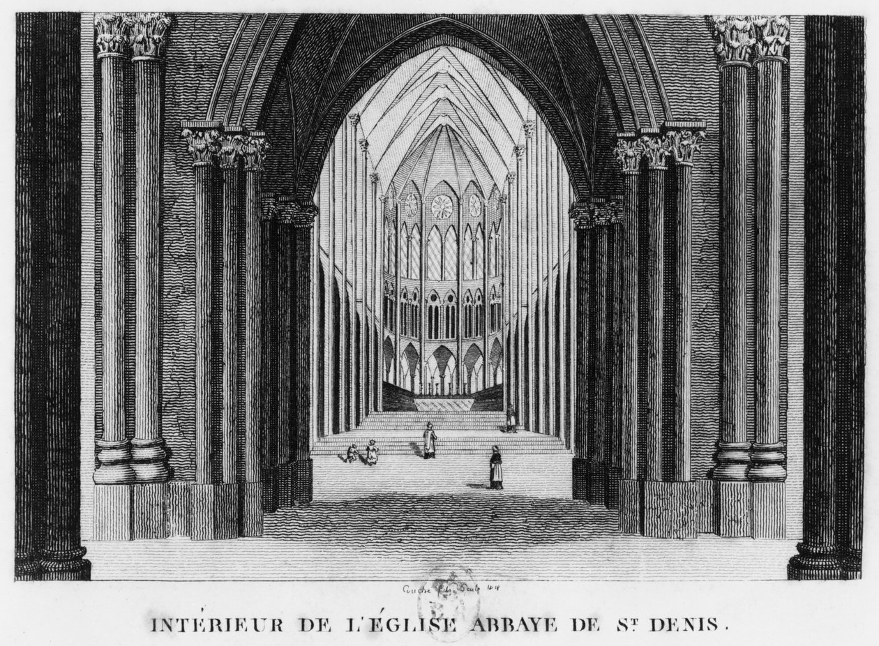 Basilica Saint-Denis, interiör, 1818 av Louis Francois Couche