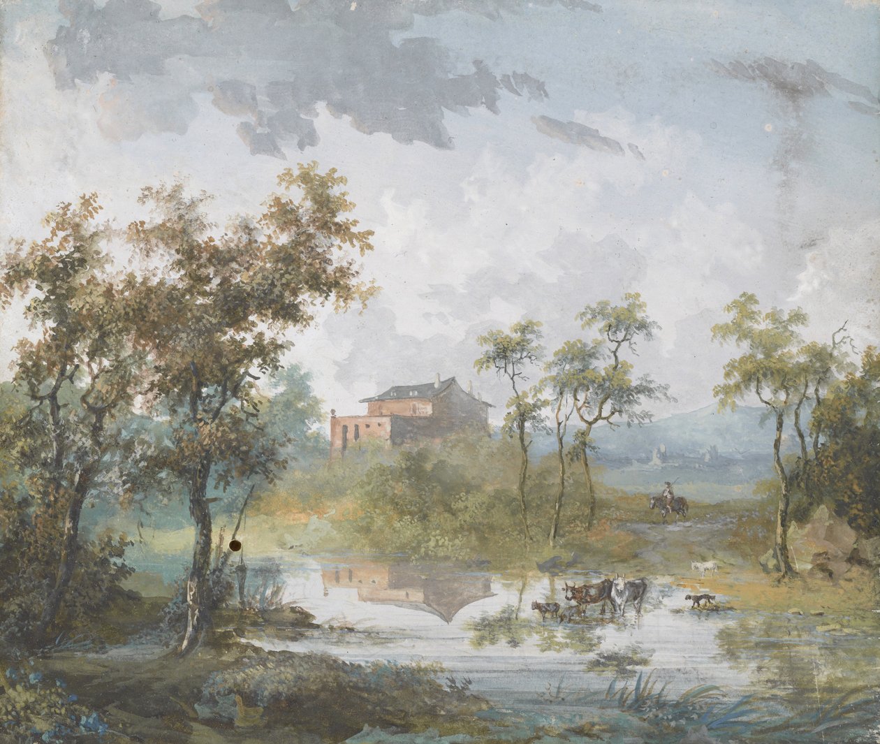 Den rustika floden Ford av Louis Gabriel Moreau