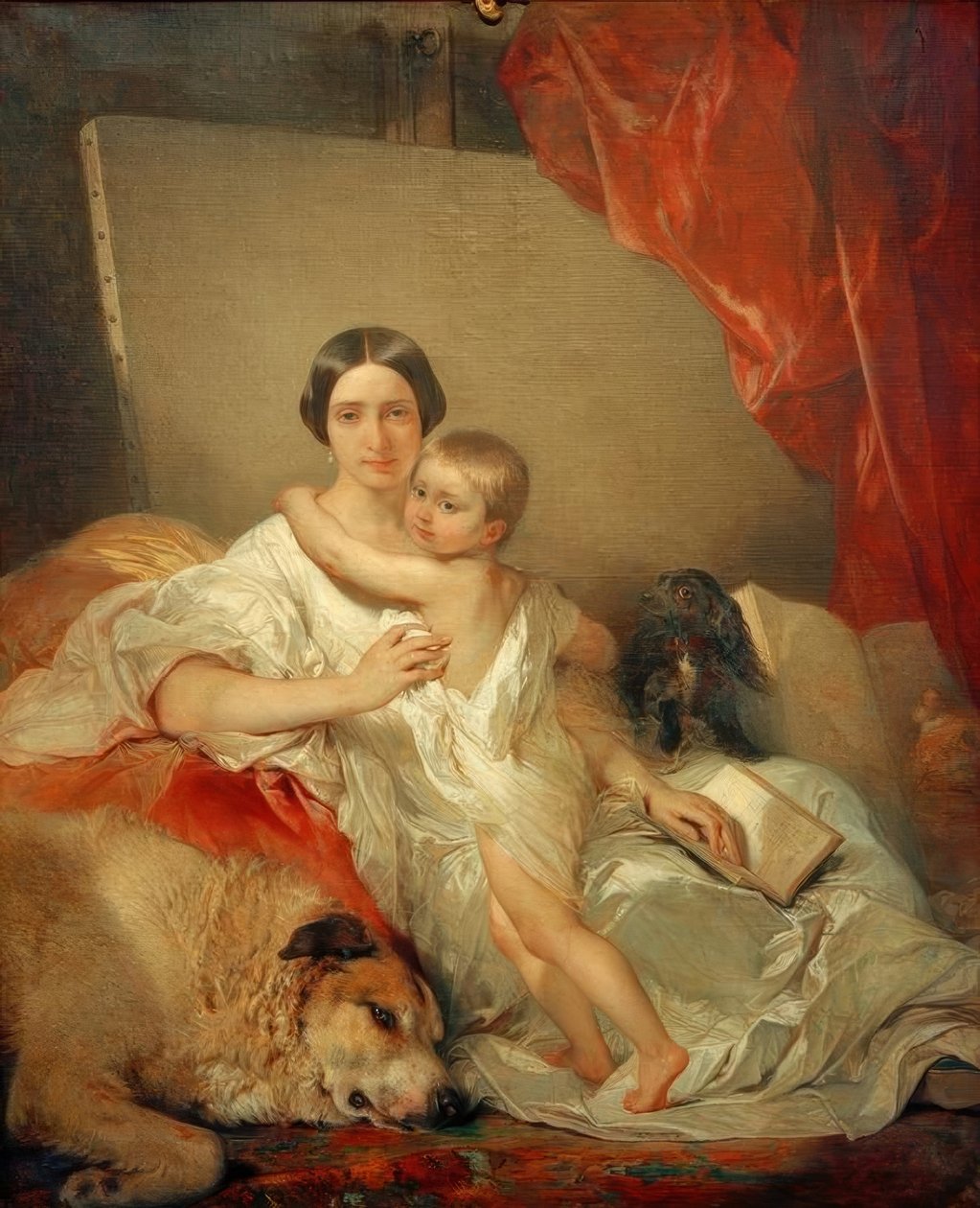 Madame Louis Gallait och hennes dotter av Louis Gallait
