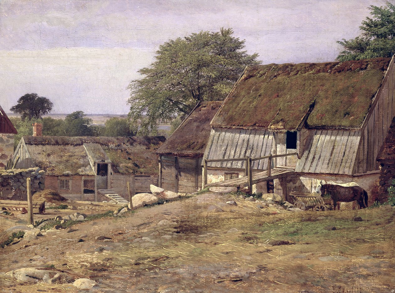 En bondgård i Sverige, 1834 av Louis Gurlitt