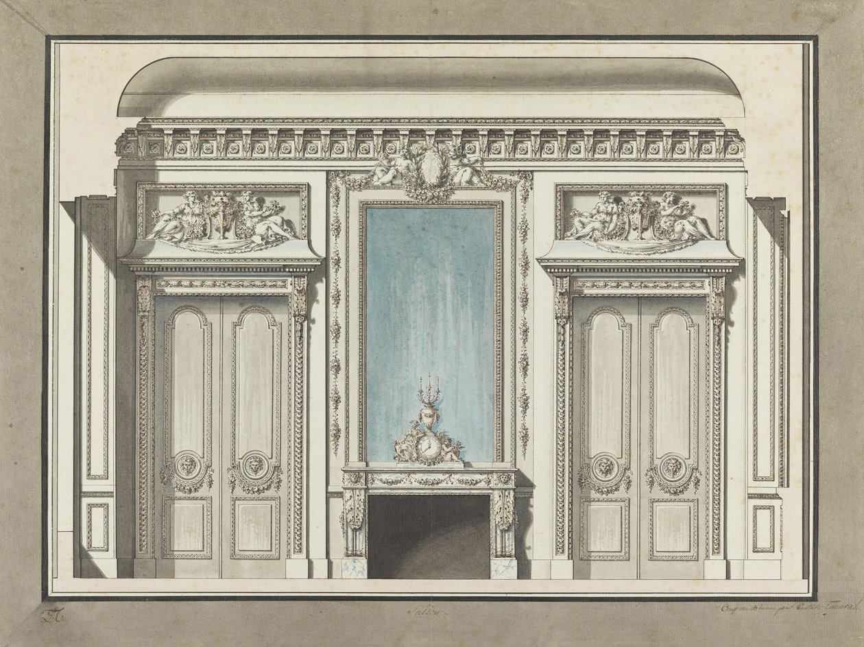 Section of a Salon av Louis-Gustave Taraval