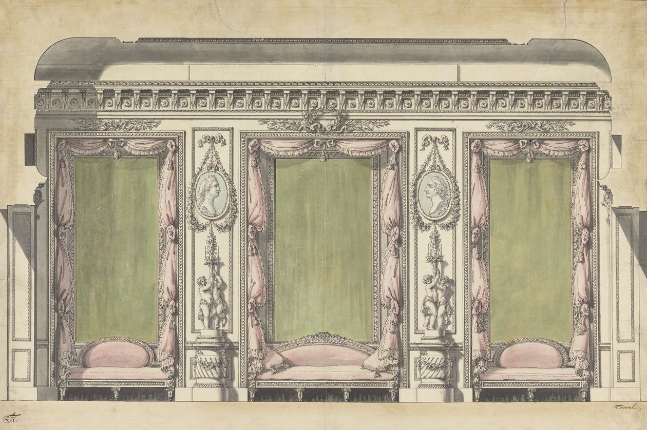 Wall Elevation for an Antechamber or Salon av Louis-Gustave Taraval