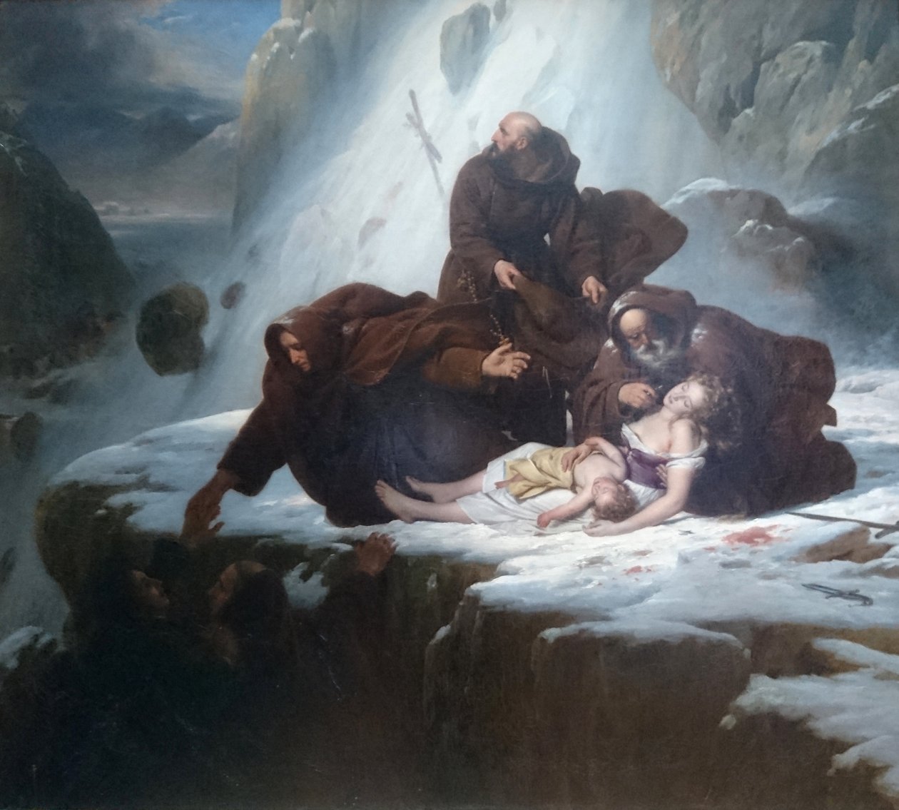 De religiösa på Mount Saint-Gothard av Louise Marie Jeanne Hersent