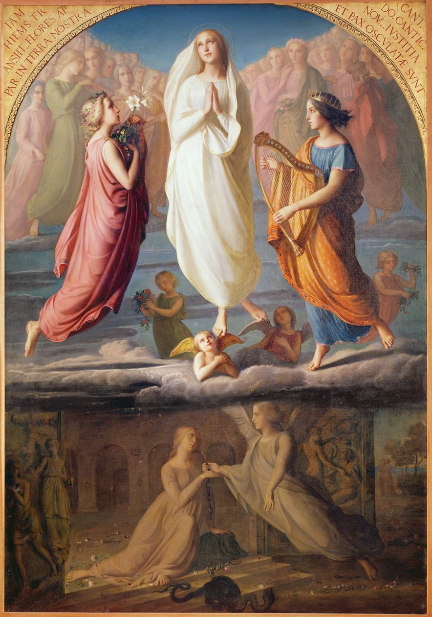 Jungfruns antagande, 1844 av Louis Janmot