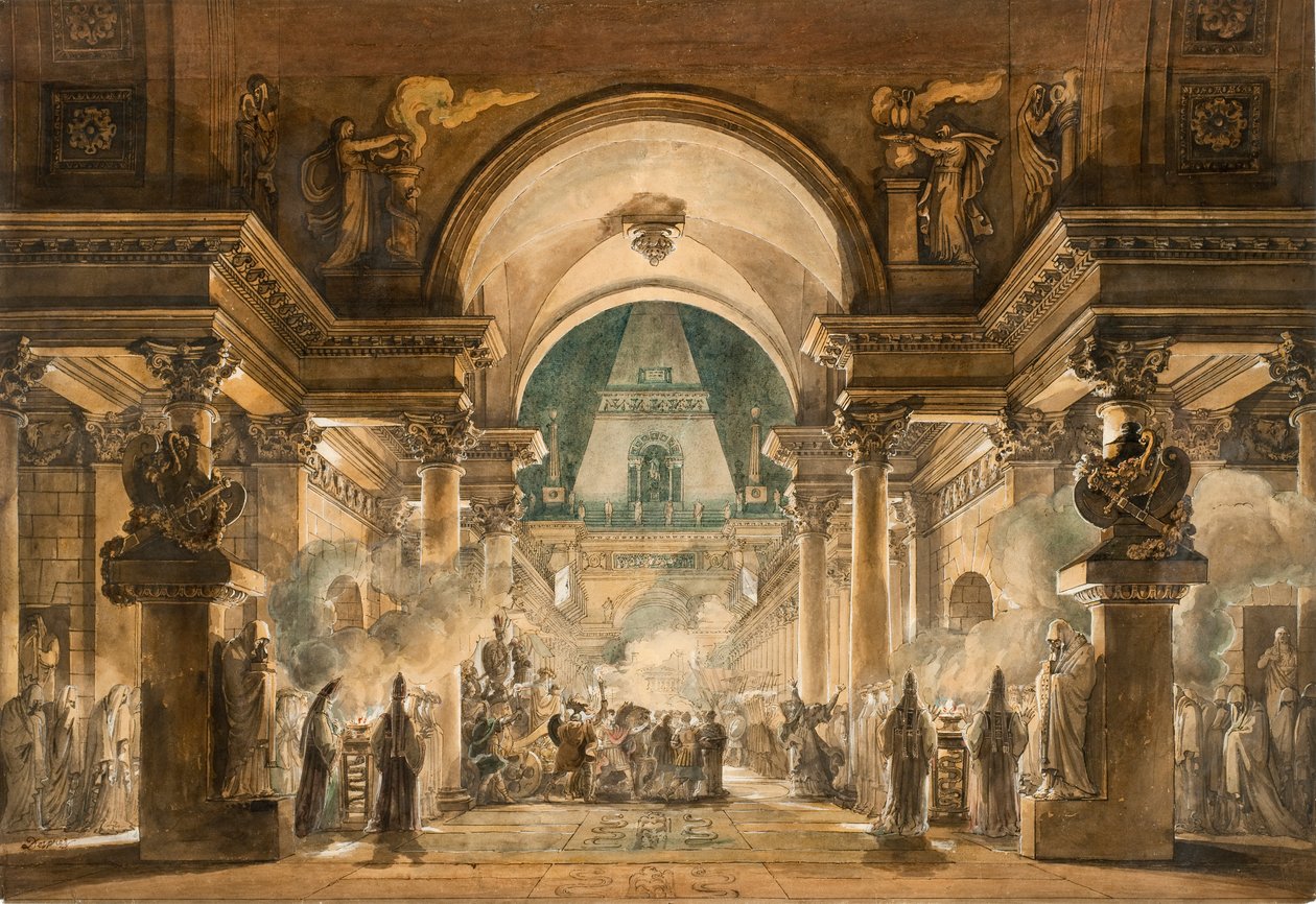 Begravningsförloppet i Agamemnon av Louis Jean Desprez