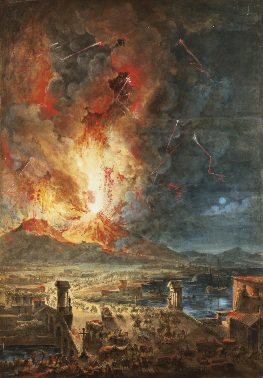 Mlipuko Mkuu wa Mlima Vesuvius swed av Louis Jean Desprez