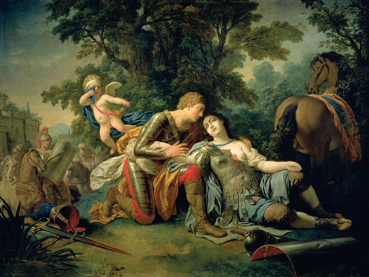 Tancred och Clorinda, 1761 av Louis Jean François Lagrenée