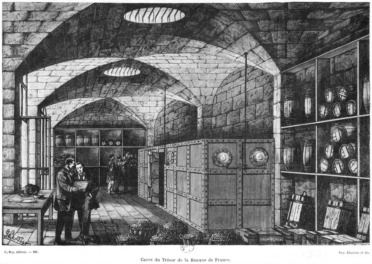 Källare av Bank of France i Paris, 1897 av Louis Joseph Amedee Daudenarde