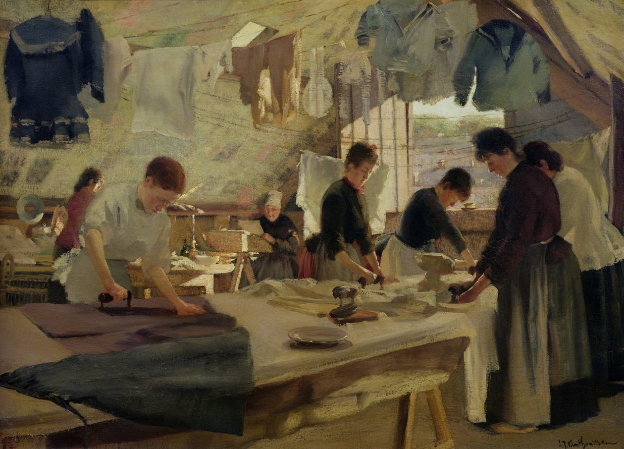 Strykverkstad i Trouville, 1888 av Louis Joseph Anthonissen