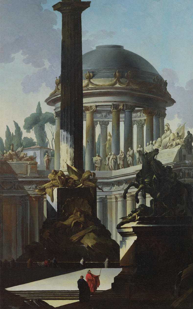 Arkitektoniskt landskap eller Capriccio av Louis Joseph Le Lorrain