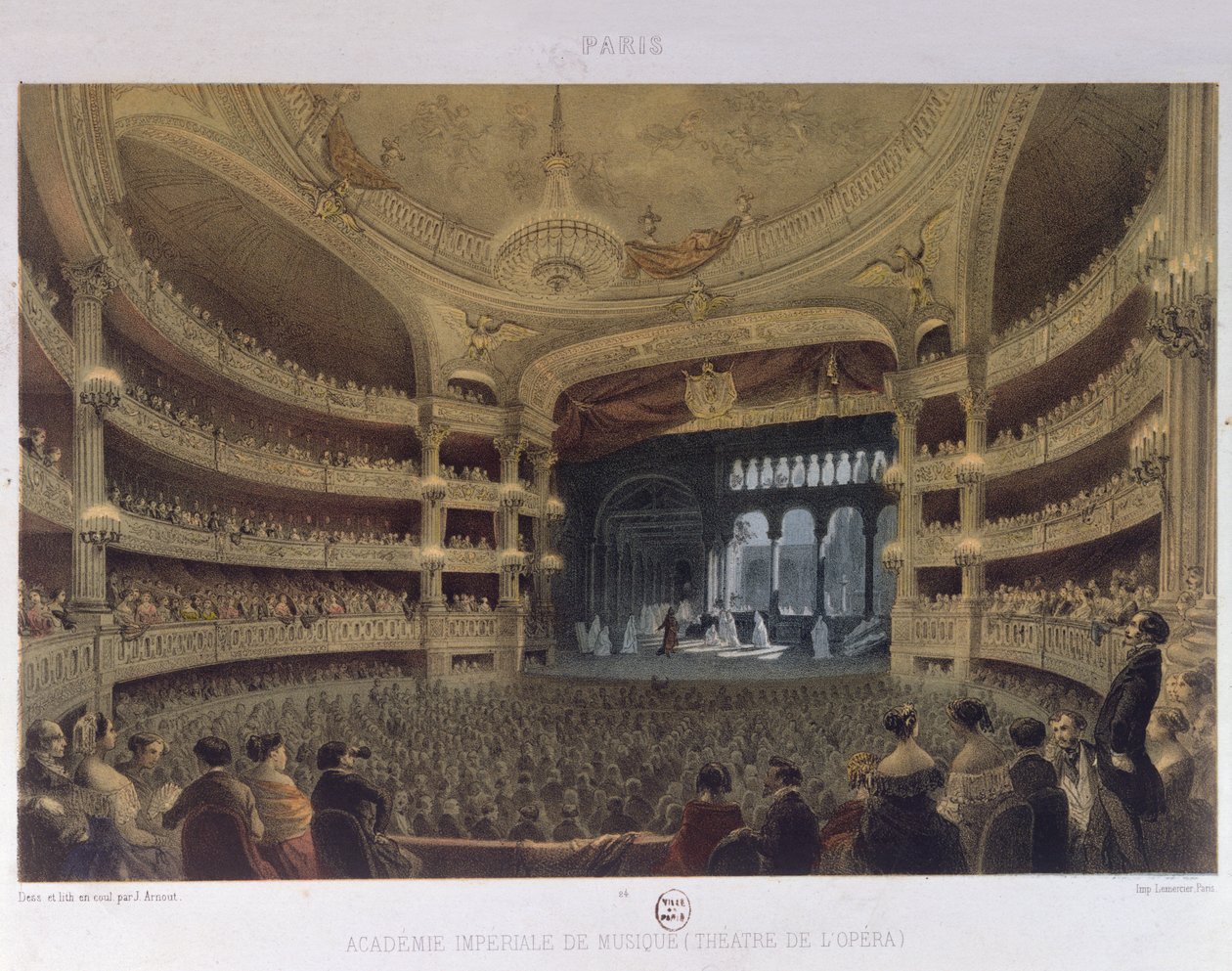 Academie Imperiale de Musique, Paris, ca 1855 av Louis Jules Arnout
