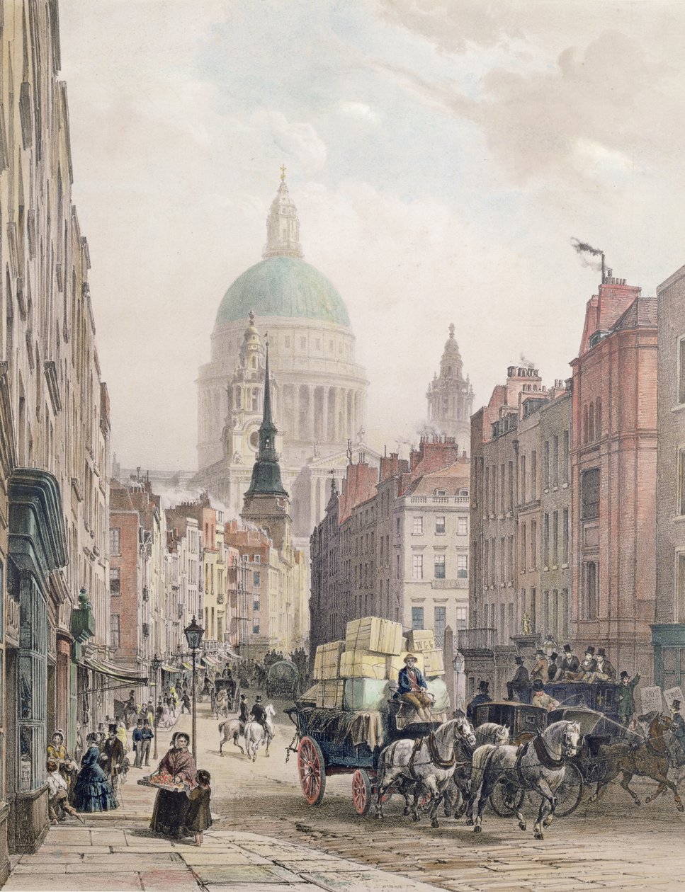Fleet Street, ca 1850 av Louis Jules Arnout