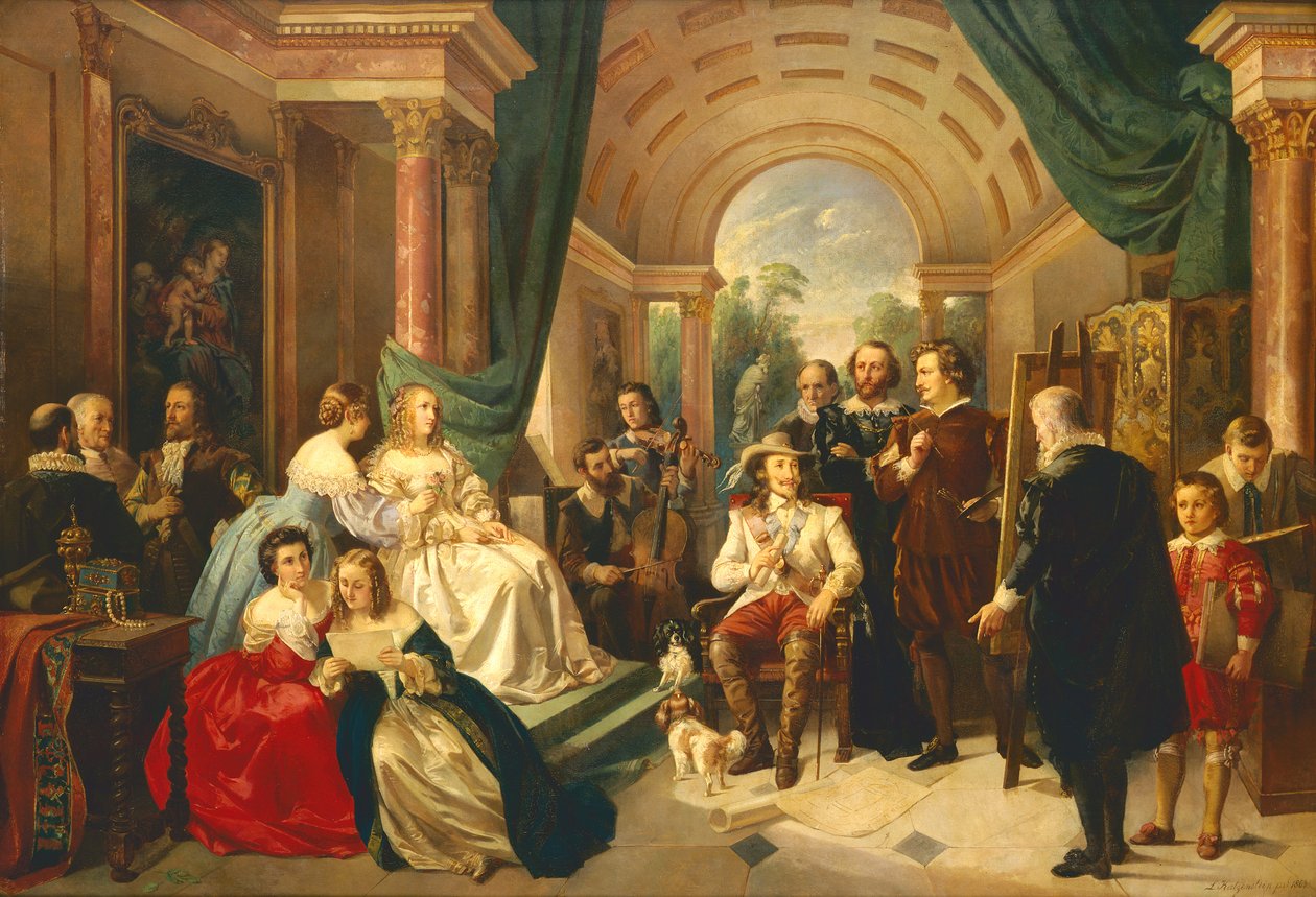Anthony van Dyck vid Charles I:s hov, 1863 av Louis Katzenstein