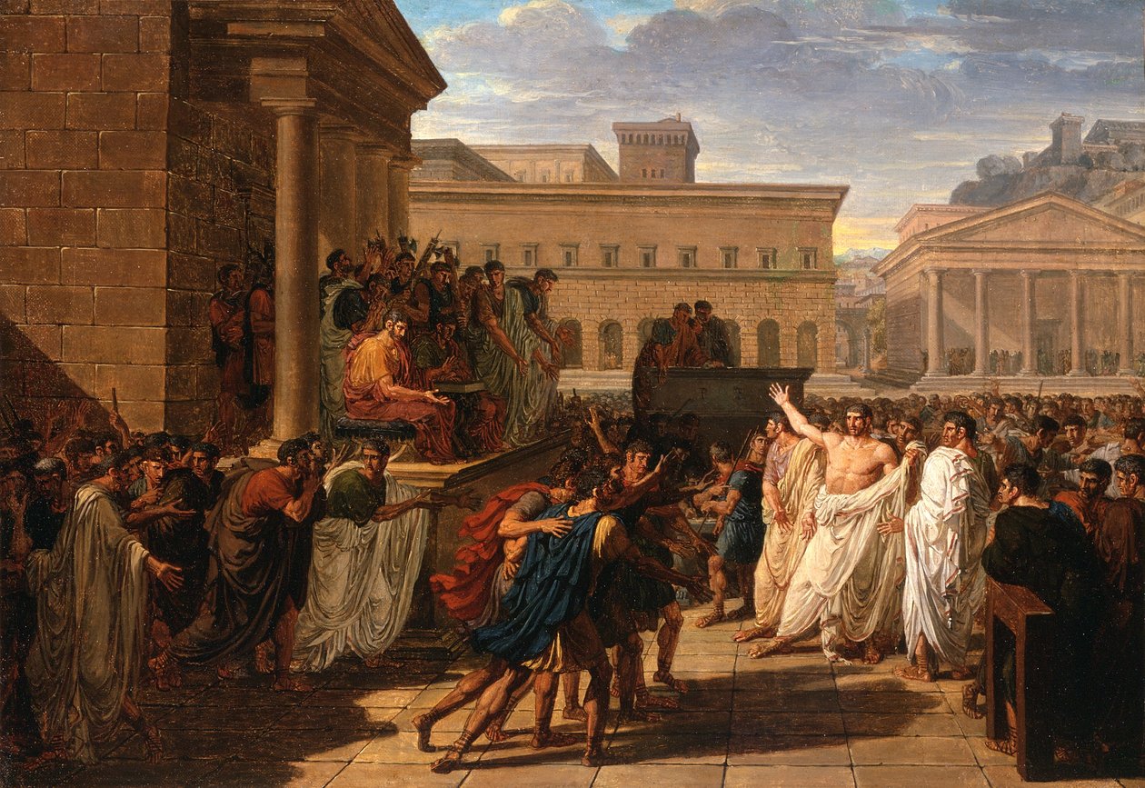 Brutus lyssnar på ambassadörerna från Tarquins, ca 1815 av Louis Lafitte