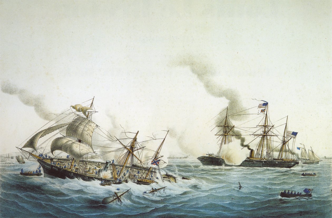 Fight of the CSS Alabama and the USS Kearsarge av Louis Le Breton