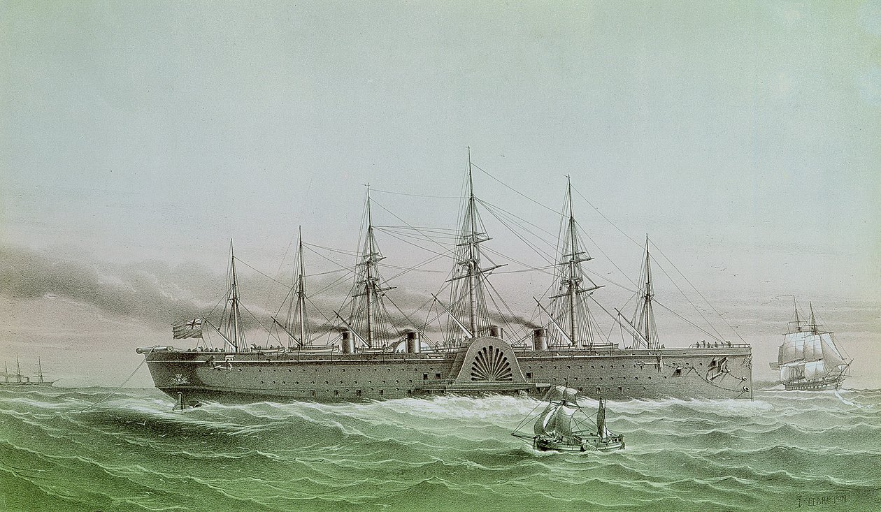 Den stora östliga elektriska kabeln mellan Europa och Amerika, 1858 av Louis Le Breton
