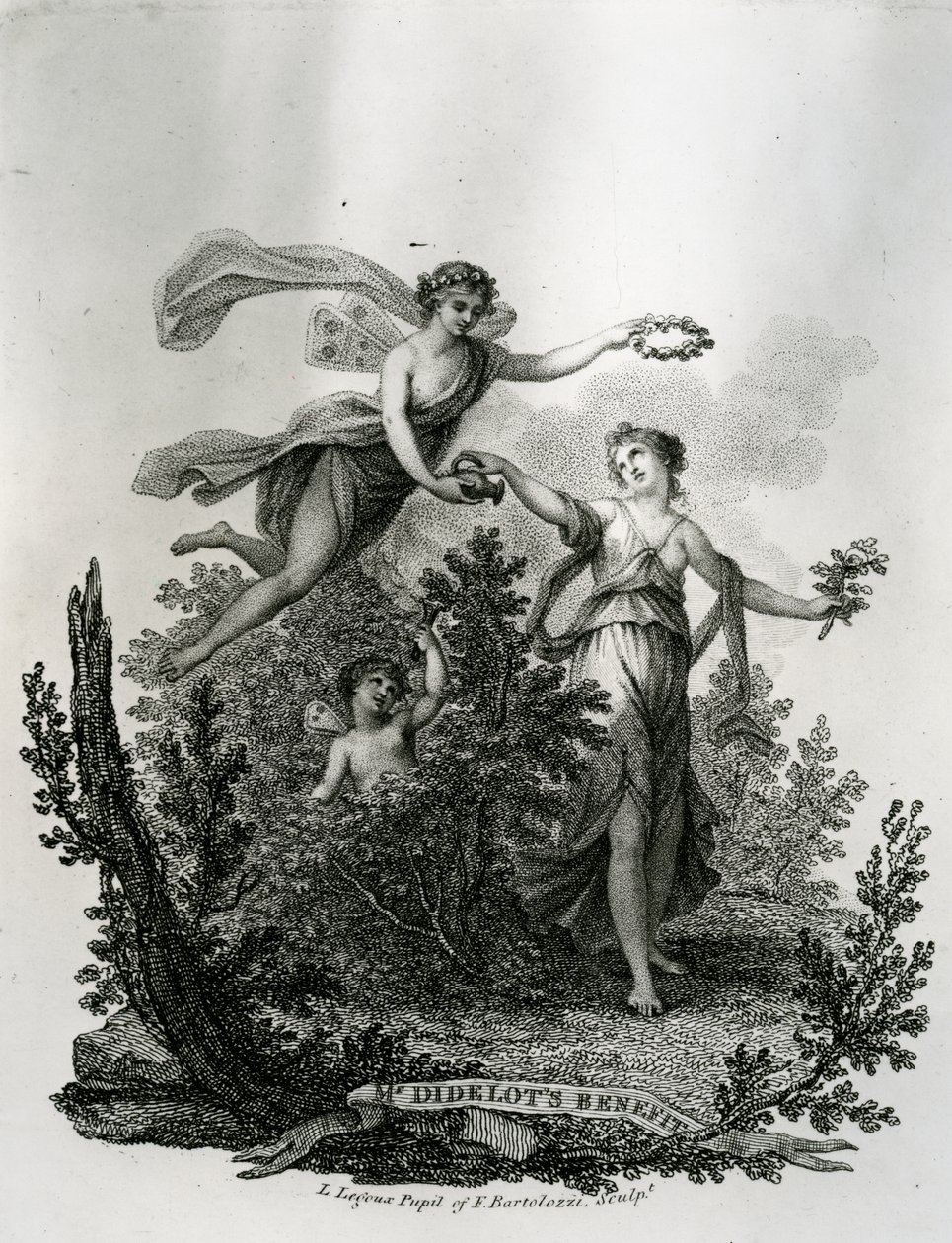 Design för ett förmånskort, ca 1789-1804 av Louis Legoux