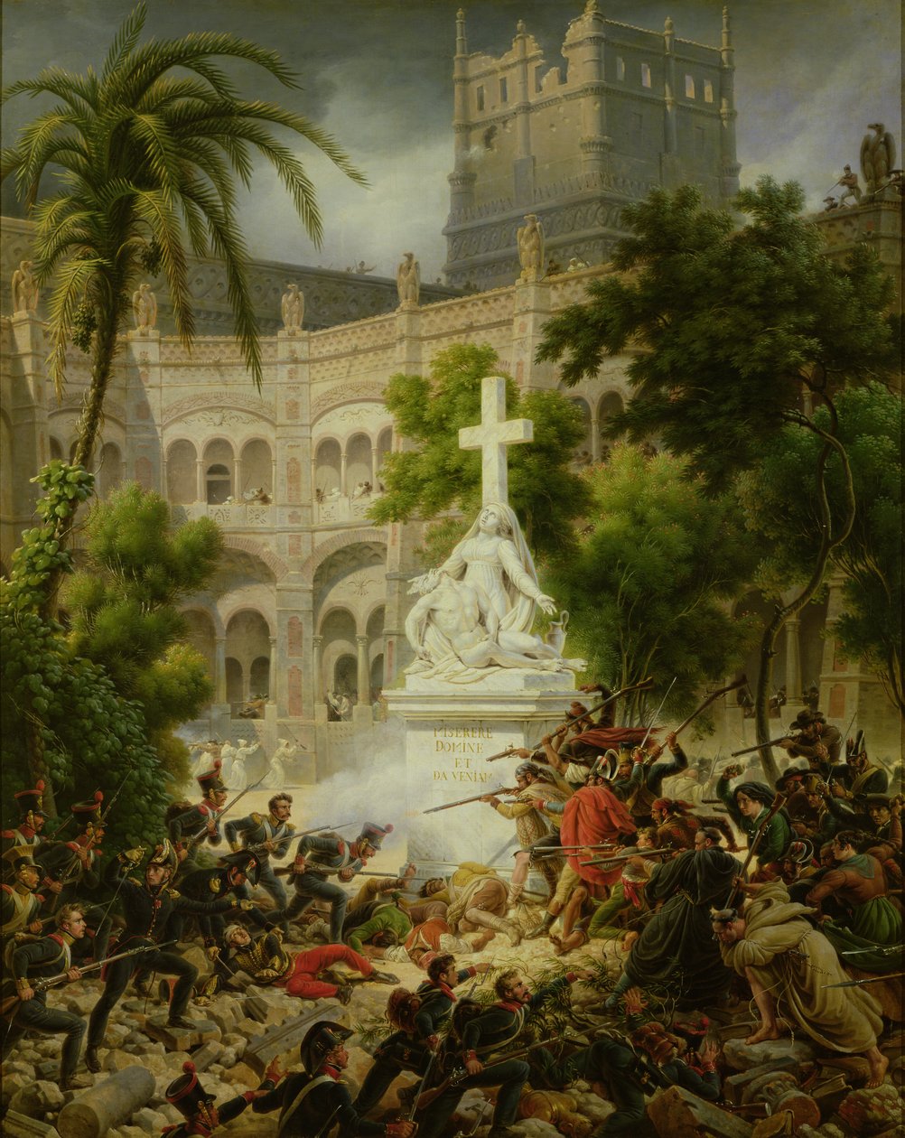 Angrepp på klostret San Engracio i Zaragoza, 8 februari 1809, 1827 av Louis Lejeune