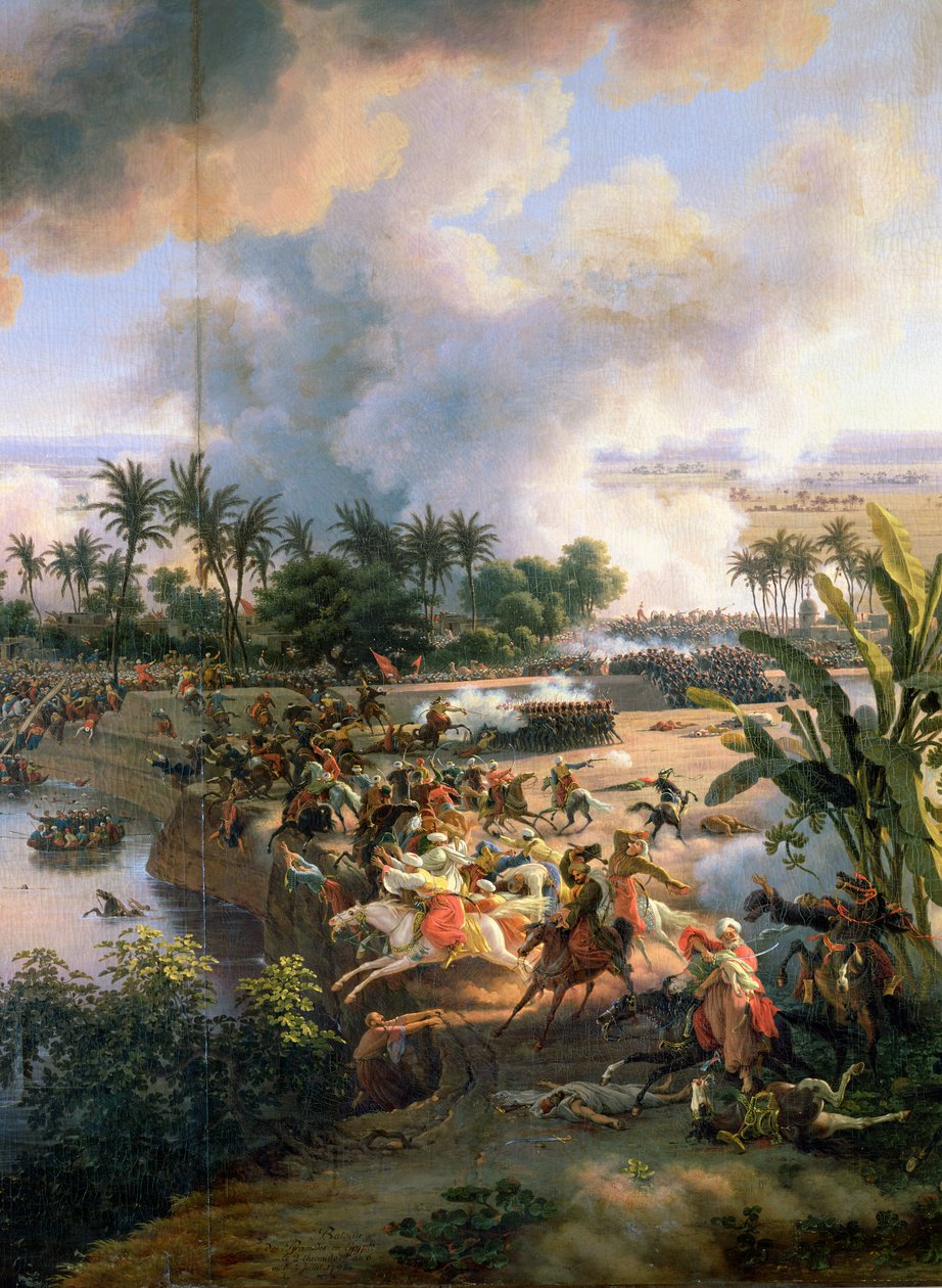 Slaget vid pyramiderna, 21 juli 1798, detalj av Mamelukkavaljerernas rutt, 1806 av Louis Lejeune