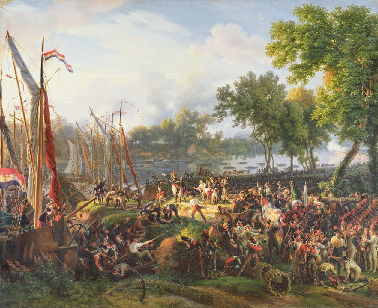 Den franska armén korsade Rhen i Düsseldorf, 6 september 1795 av Louis Lejeune