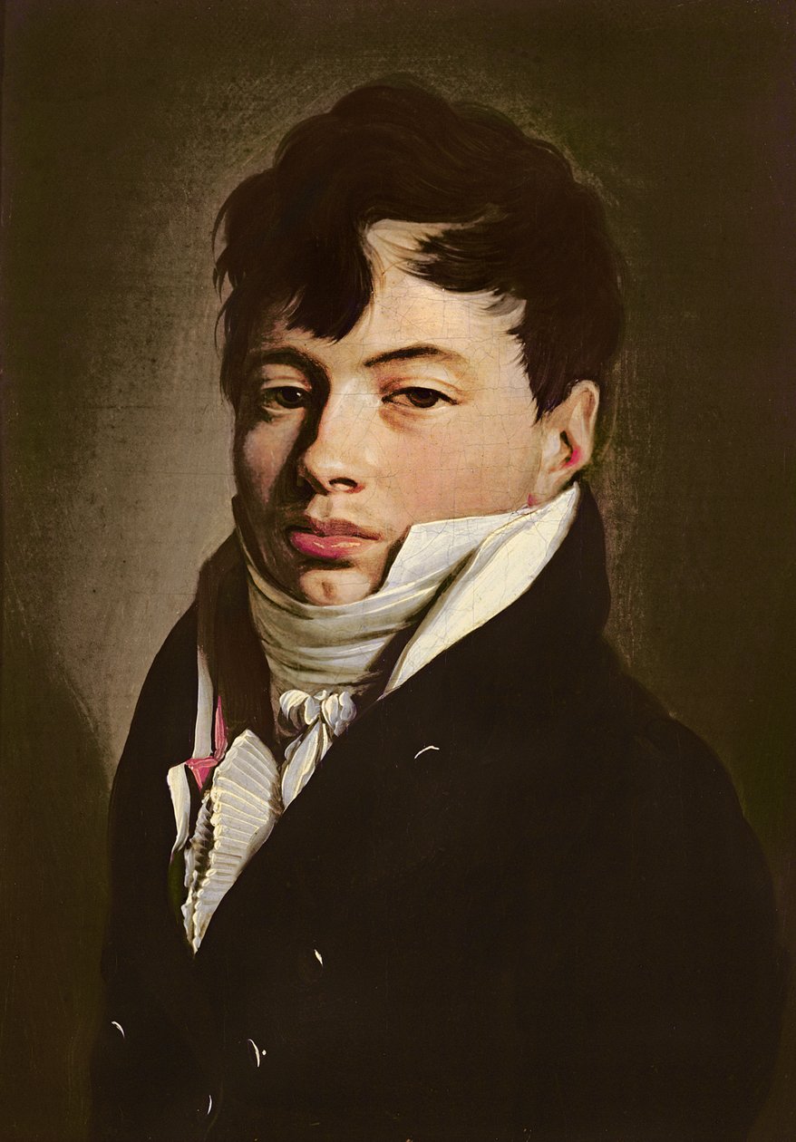 Porträtt av en dandy med en vit cravat, c.1815 av Louis Leopold Boilly