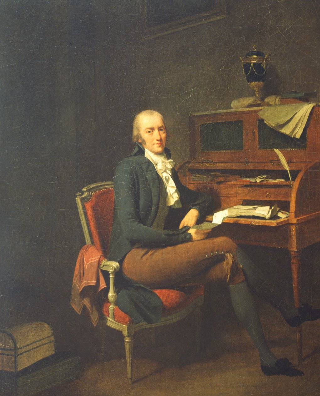 Porträtt av en sittande man vid ett skrivbord av Louis Leopold Boilly