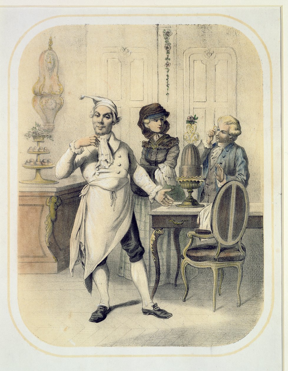 Pride in the Kitchen, från en serie tryck som föreställer de sju dödssynderna, ca 1850 av Louis Leopold Boilly