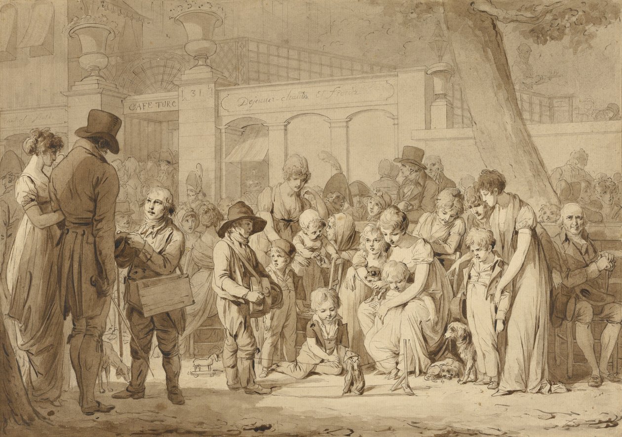 Compositional Drawing for Entrance to the Jardin Turc av Louis Leopold Boilly