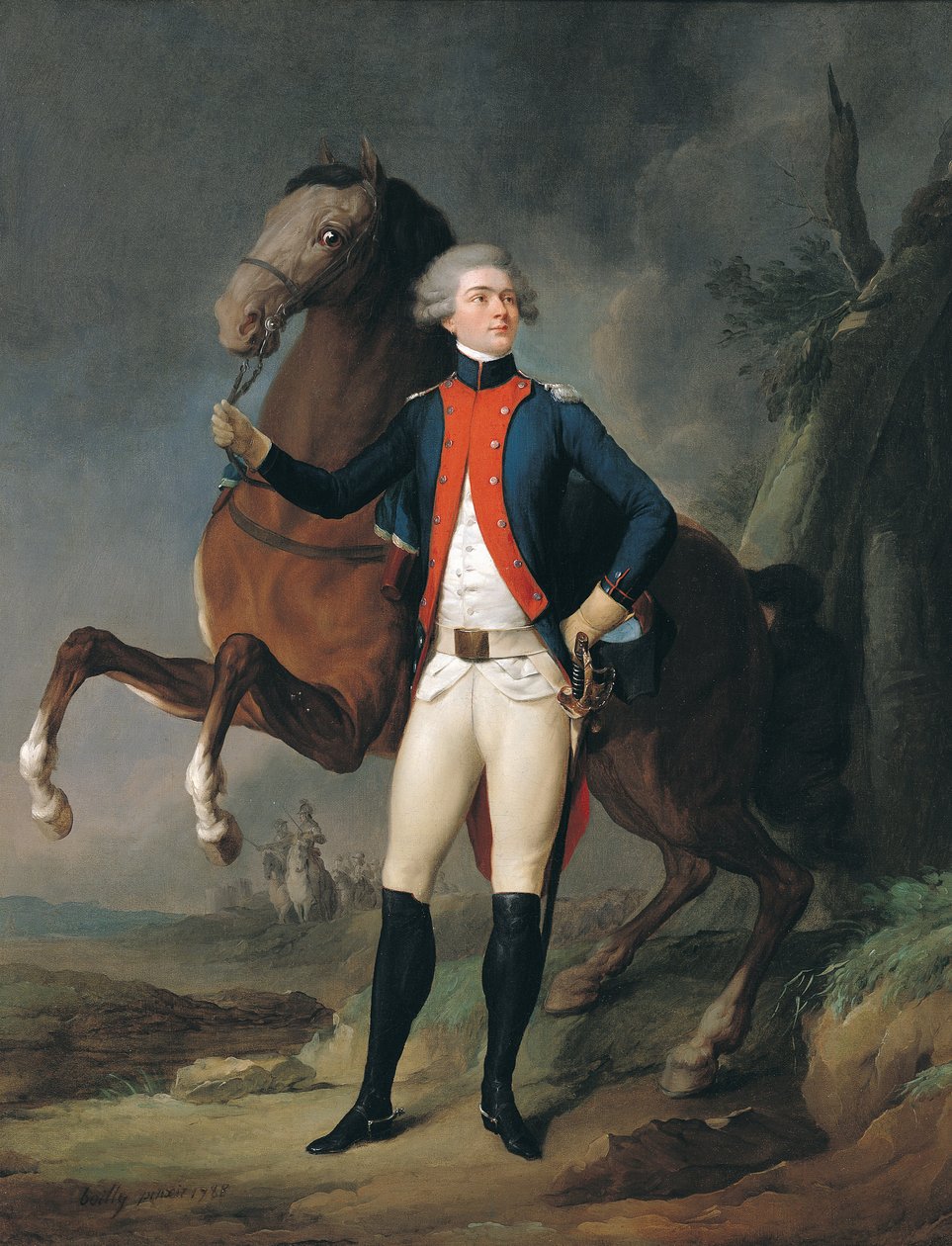 Gilbert Motier (1757-1834) Marquis de la Fayette, 1788 swed av Louis Leopold Boilly