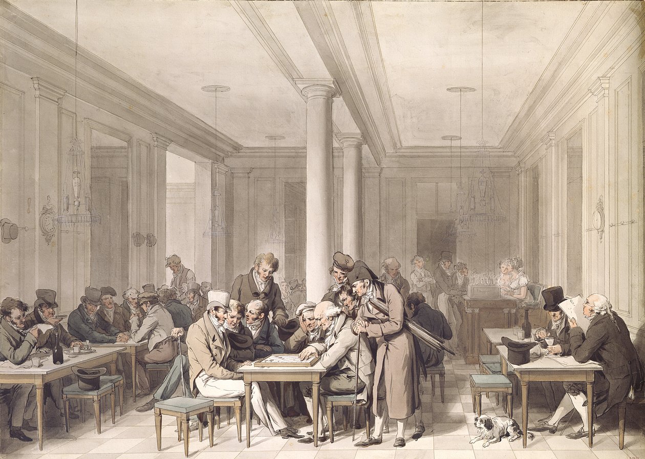 Interiör av ett parisiskt kafé, ca 1815 av Louis Leopold Boilly