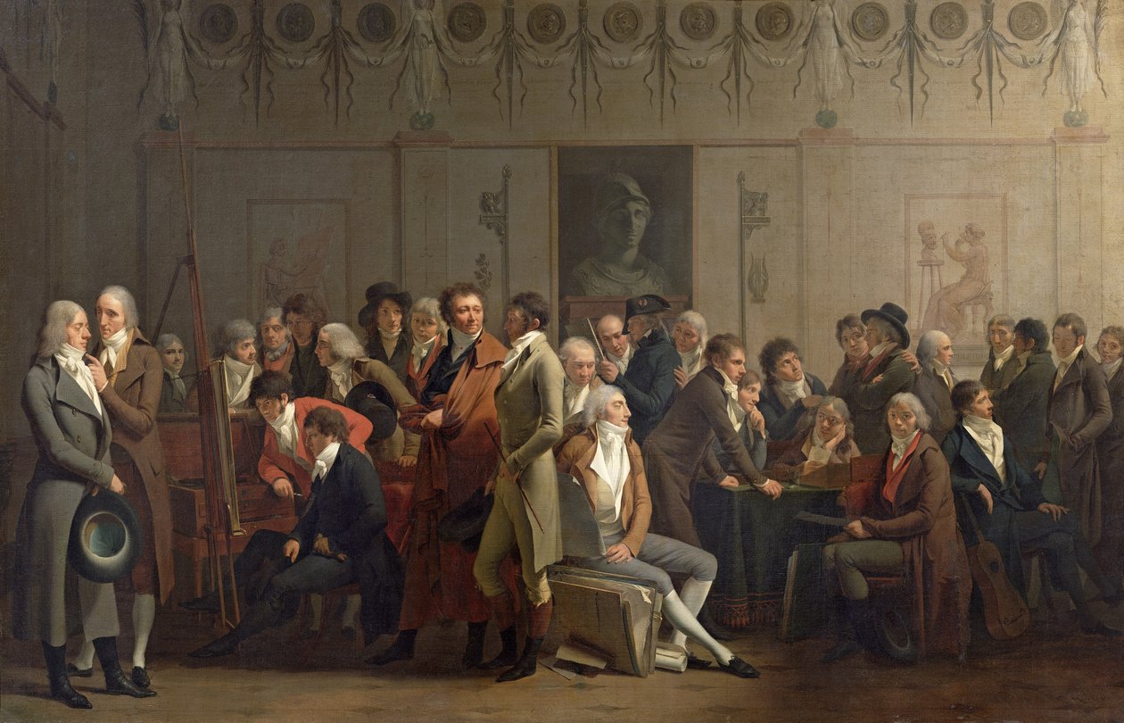 Återförening av konstnärer i studion i Isabey, 1798 av Louis Leopold Boilly
