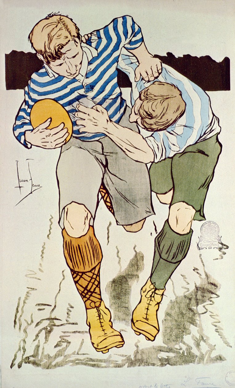 Rugbyspelare, 1895 av Louis Lucien Faure Dujarric