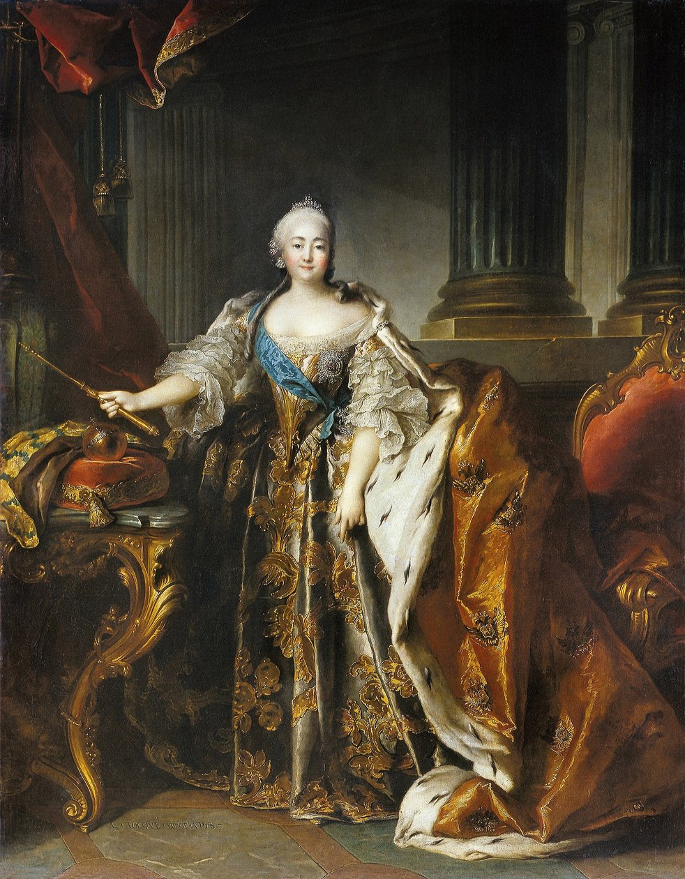Porträtt av kejsarinnan Elisabet, 1758 av Louis Tocqué