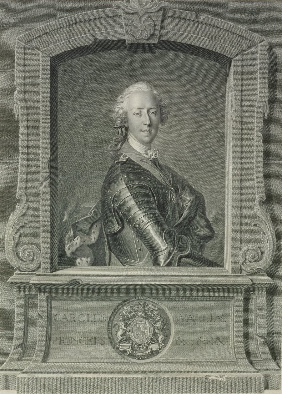Prins Charles Edward Stuart (1720-88), graverad av J.G. Wille, 1748 (kopparstick) av Louis Tocqué