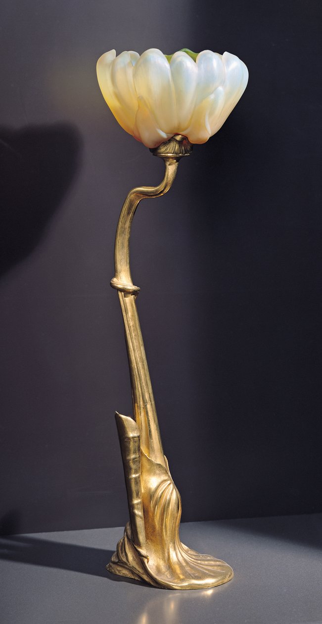 Nenuphar-lampa, ca 1902 (förgylld brons och glas) av Louis Majorelle