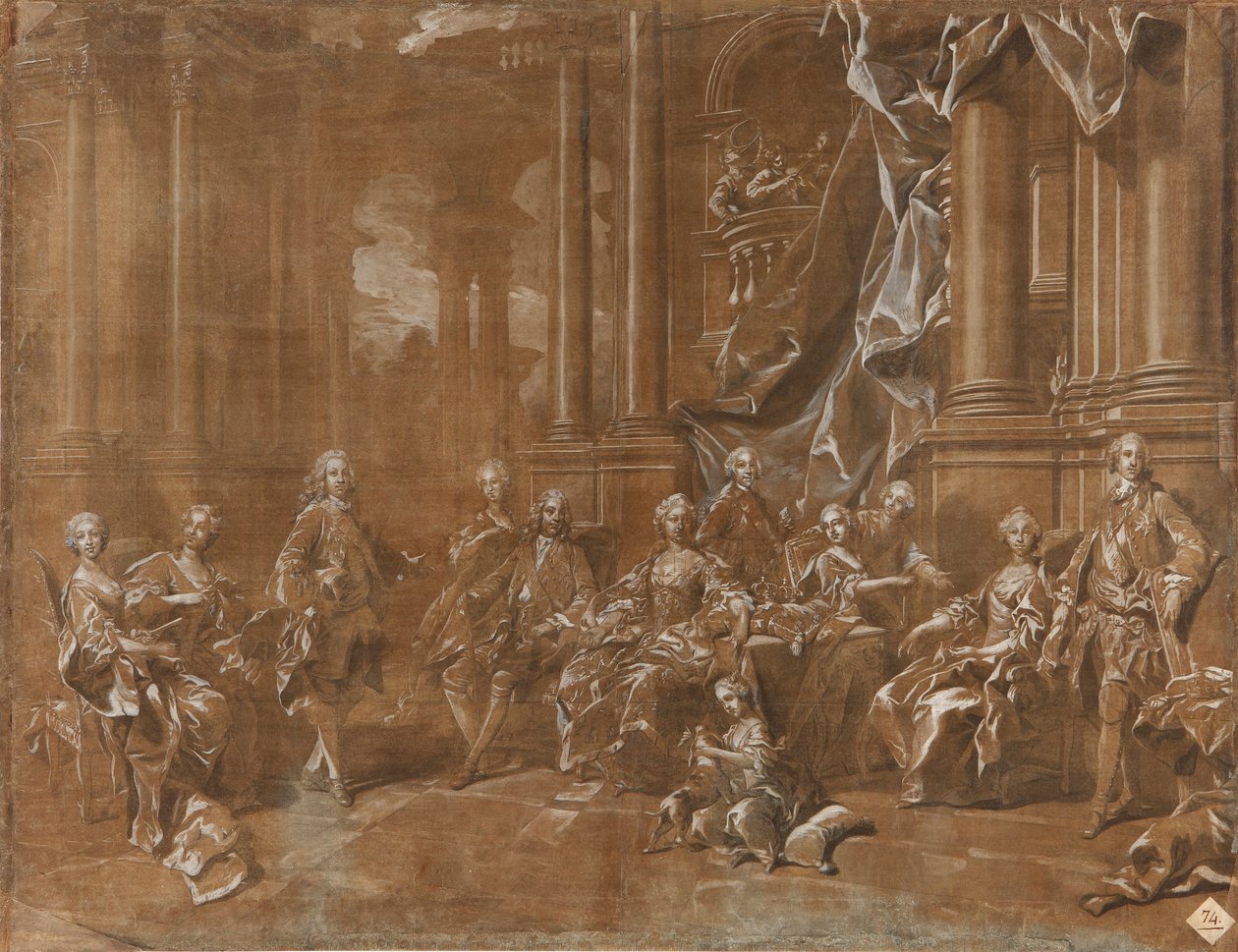 La familia de Felipe V. av Louis Michel van Loo