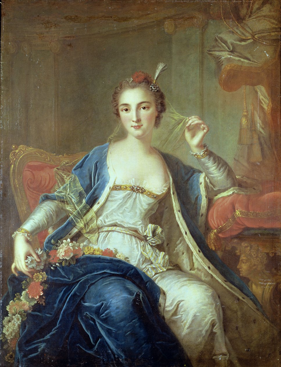 Porträtt av Mademoiselle Marie Salle (ca 1702-56) 1737 av Louis Michel van Loo