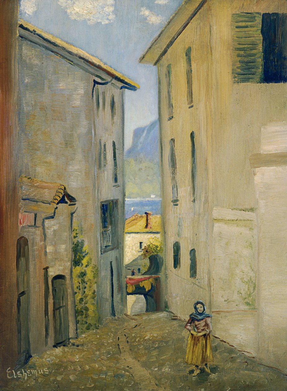 Street in Lugano av Louis Michel Eilshemius