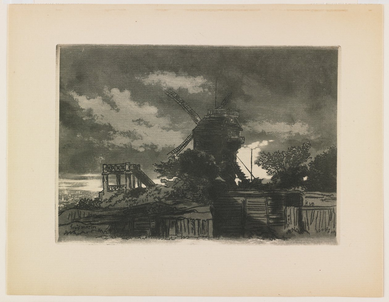 La fin de Montmartre, 1905 (etsning och akvatint) av Louis Morin