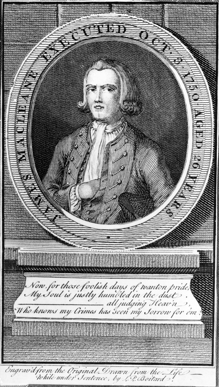 James Macleane avrättad 3 oktober 1750, 26 år gammal, 1750 av Louis Philippe Boitard