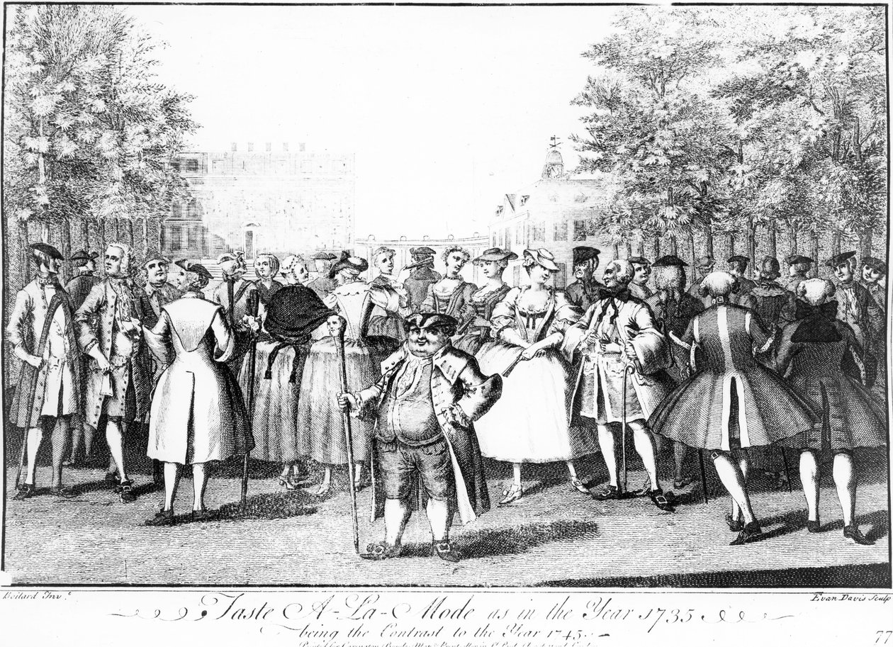 Smaka på A-La-Mode som i år 1735 som en kontrast till år 1745. av Louis Philippe Boitard