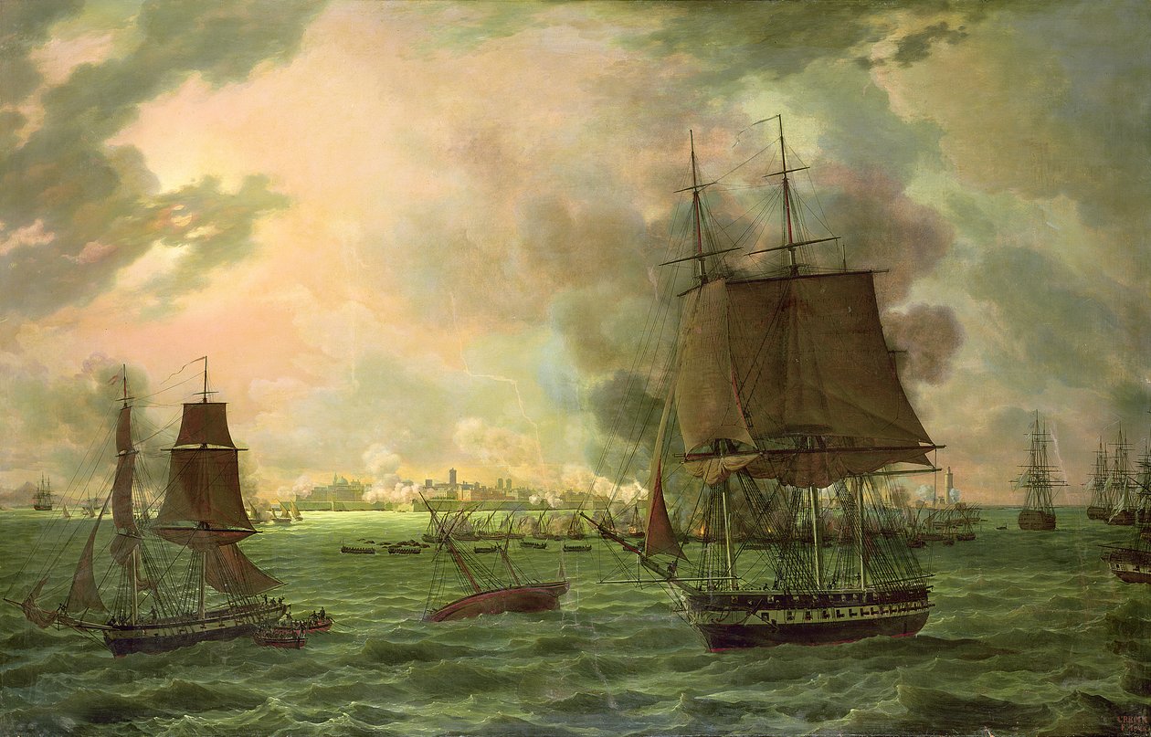 Fransmännens bombning av Cadiz den 23 september 1823, 1824 av Louis Philippe Crepin