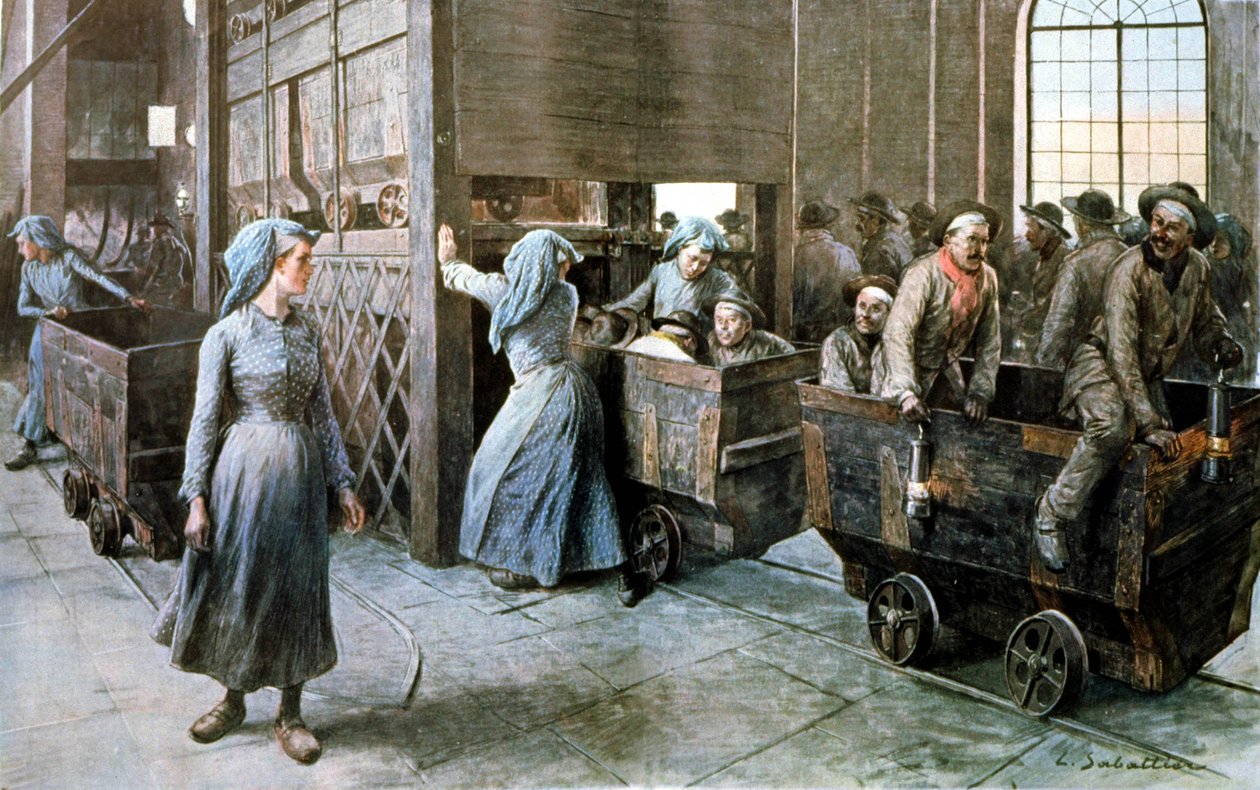 Gruvarbetarna, ca 1900 av Louis Remy Sabattier