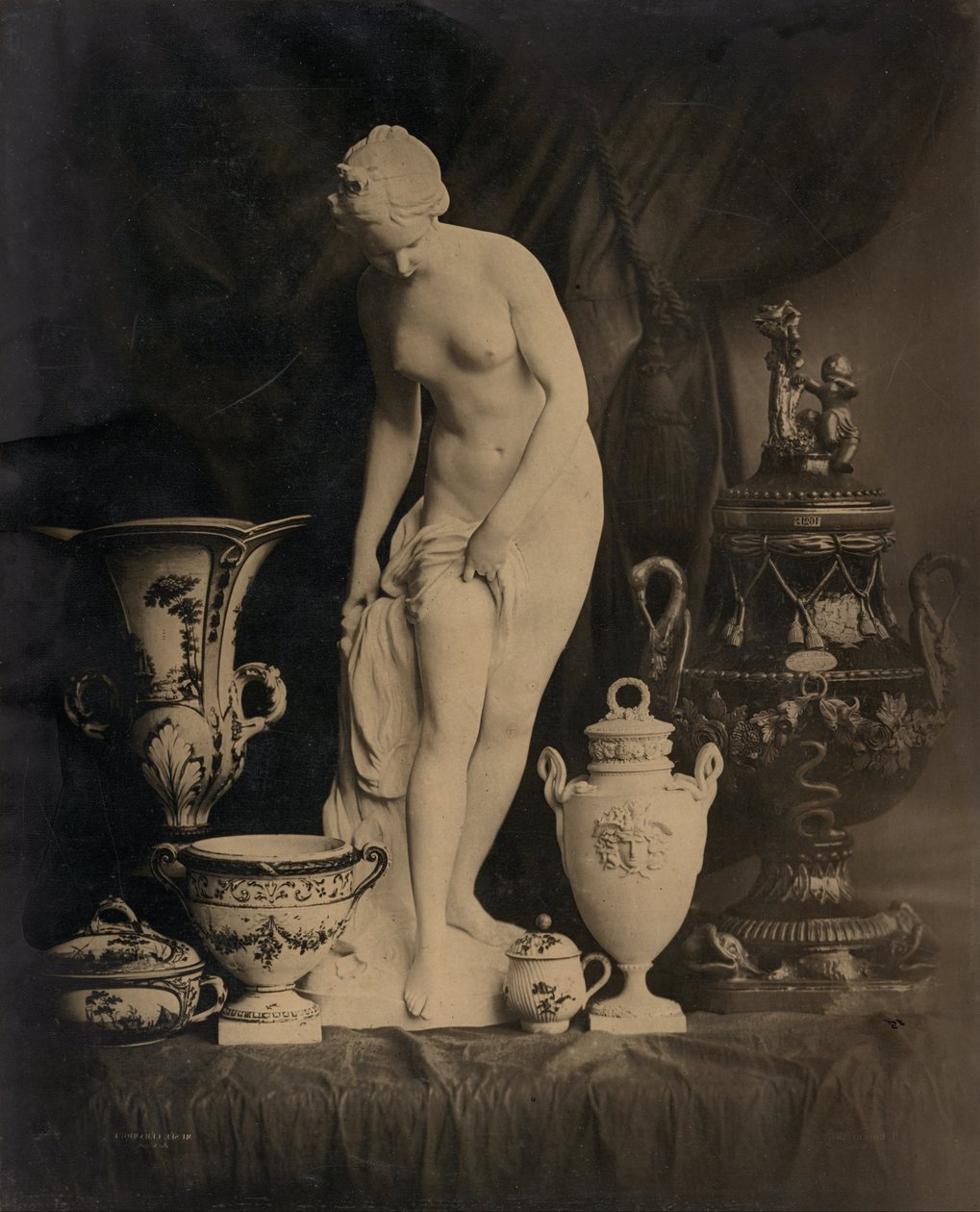 Still Life with Statuette and Vases av Louis Rémy Robert